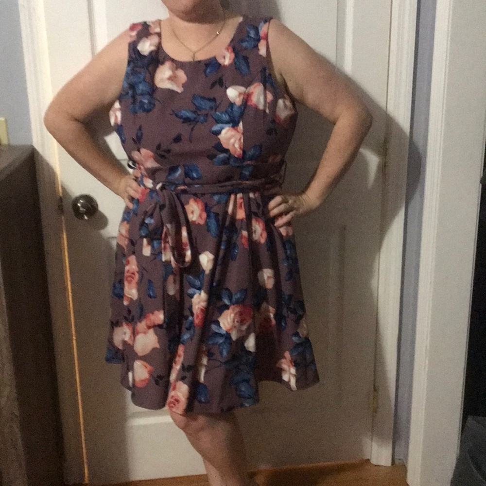 Purple Tie-Waist Dress